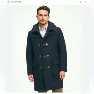 Like New Brooks Brothers Navy Wool Duffle Coat Toggle Buttons 100% Wool size M